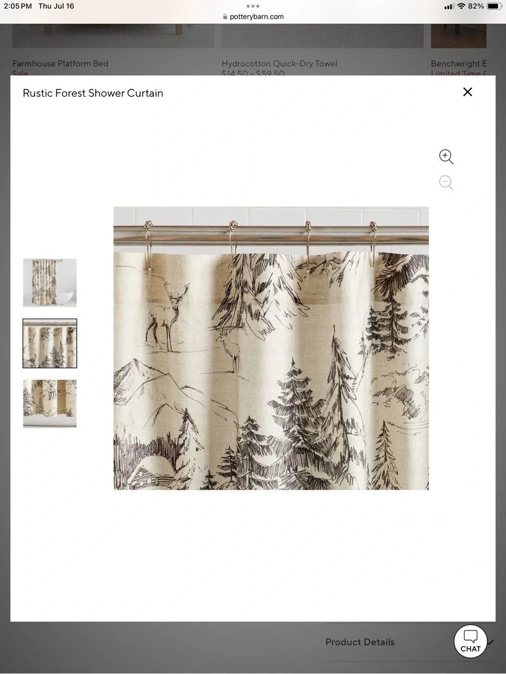 Pottery Barn Rustic forest shower curtain❤️❤️❤️❤️